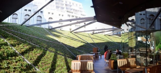 Giorgi Khmaladze, McDonalds, Georgia, Betumi, petrol station, urban design, green shield, green roof, sustainable design, eco-design, vegetated roof, rooftop terrace, junk food, fossil fuels,