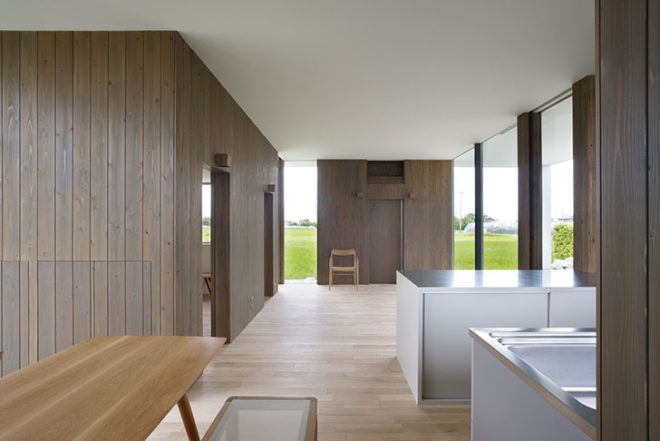 Fujiwaramuro Architects, House in Hanoura, Japan, LDK, crossed-ventilation, natural light, rumble hills, artificial hills, rural house, rice fields, Daylighting, Architecture, green Interiors,