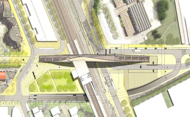 Gateway Villetaneuse, DVVD, pedestrian bridge, footbridge, pedestrian friendly, paris, villetaneuse,