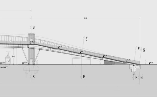 Gateway Villetaneuse, DVVD, pedestrian bridge, footbridge, pedestrian friendly, paris, villetaneuse,