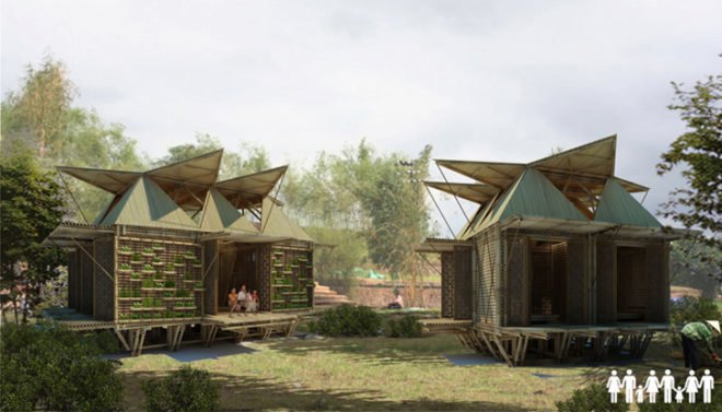 green design, eco design, sustainable design, H&P Architects, affordable disaster housing, bamboo housing, Southeast Asia housing, floating housing