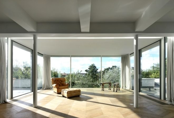 Maxwan Architects, House N, The Netherlands, Vernacular Dutch Architecture, green design, sustainable design, eco-design, daylighting, strips of glazing, seaside house, thatched house, modular furniture, eco-design, sustainable renovation, green renovation, Noordwijk, glazing