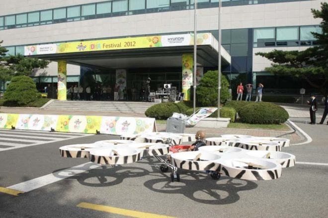 Hyundai, Hyundai IDEA festival, hyundai multi-rotor flying car, hyundai spare tire electric bike, hyundai portable transforming car, hyundai five-jointed car, hyundai road car/ bike, hyundai E4U egg car