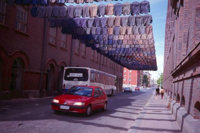 Kaarina Kaikkonen, second hand clothes, shirts, shirts landscape, italy, Max Mara, art installation, Art, Recycled Materials