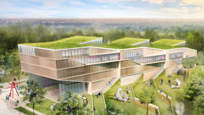 Kent State, Design Loft, Weiss Manfredi, green roof, daylighting, architecture school, eco school, cleveland