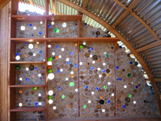 green design, eco design, sustainable design, Kristofer Nonn, Eco Cabanas, sustainable living for developing countries, recycled bottle wall, Venezuela shanty town