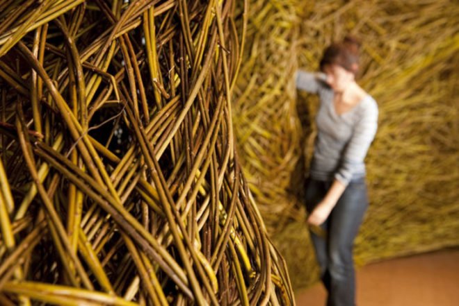 Laura Bacon, sculptures, site-specific, waving, British art, Art, Botanical, Green Materials, Recycling / Compost, willow