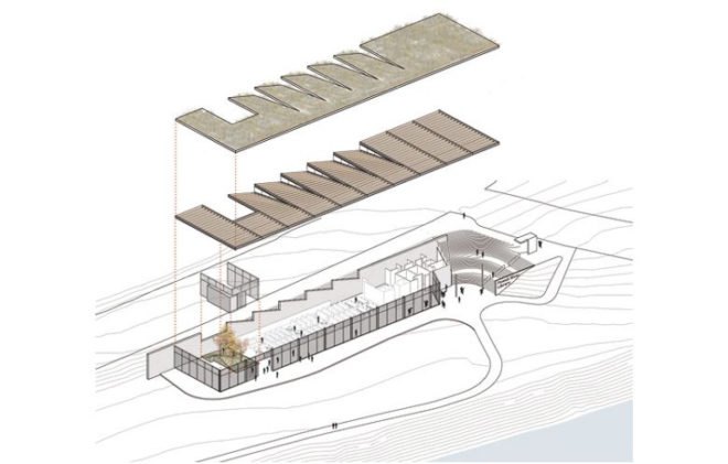 Powell River Library, Miller Hull, Seattle, British Columbia, Sustainable, Powell River, Canada, daylighting, ventilation, views, mill town, revitalization, community space, Public: Architecture + Communication, green roof