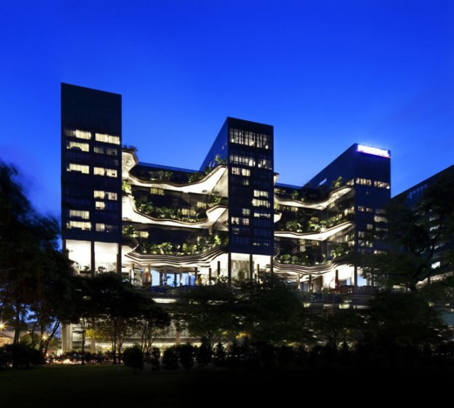 Park Royal Hotel Singapore, WOHA Architects, Singapore architecture, hotel architecture, solar power, solar energy, solar-powered hotel Singapore, vertical garden Singapore, Park Royal on Pickering, BCA Green Mark Platinum, Solar Pioneer Award, vertical park, green hotels, green architecture