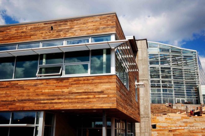 Botanic gardens, garden, green building, green roof, LEED, LEED platinum, Living Building Challenge, Phipps Conservatory, Pittsburgh, sustainable design, Sustainable Sites Initiative, The Design Alliance Architects, rainwater collection, solar energy, geothermal, wind energy,