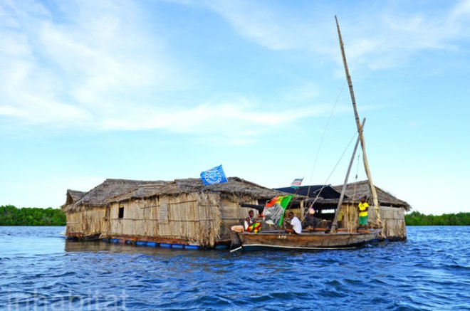 Pontoon Restaurant, floating bar, natural materials, recycled materials, solar-power, green design, sustainable design, eco-design, island-hopping, eco-tourism, Pontoon Restaurant, backpacking, island, Kenya, Lamu