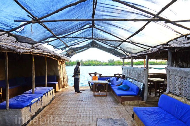 Pontoon Restaurant, floating bar, natural materials, recycled materials, solar-power, green design, sustainable design, eco-design, island-hopping, eco-tourism, Pontoon Restaurant, backpacking, island, Kenya, Lamu