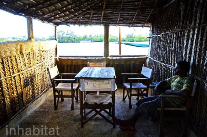 Pontoon Restaurant, floating bar, natural materials, recycled materials, solar-power, green design, sustainable design, eco-design, island-hopping, eco-tourism, Pontoon Restaurant, backpacking, island, Kenya, Lamu