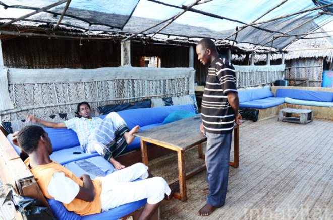 Pontoon Restaurant, floating bar, natural materials, recycled materials, solar-power, green design, sustainable design, eco-design, island-hopping, eco-tourism, Pontoon Restaurant, backpacking, island, Kenya, Lamu