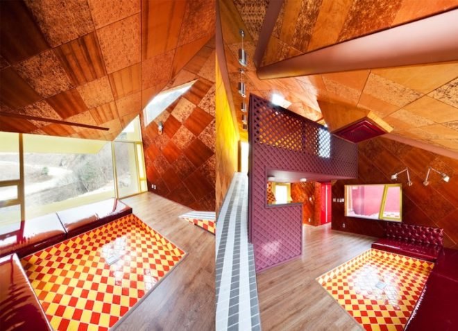 horned hotel, Rock it Suda, South Korea, Moon Hoon, fantasy, living architecture, pension, Korean pension, theater, absurd, design, sustainable design, themed hotel, regenerative design, mining town,