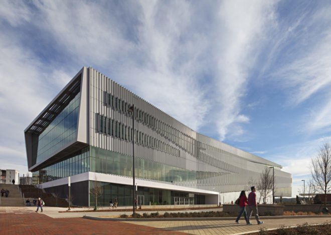 green design, eco design, sustainable design, Snohetta, North Carolina State University, James B hunt Jr Library, bookBot, louver facade, LEED Silver library