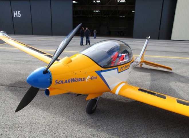 SolarWorld eOne, Elektra One Solar, ILA Berlin Air Show, AERO Global Show for General Aviation, SolarWorld, PC-Aero, solar-powered aircraft, electric aircraft