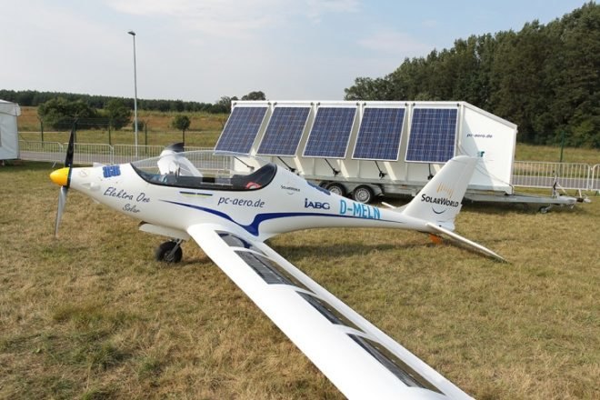 SolarWorld eOne, Elektra One Solar, ILA Berlin Air Show, AERO Global Show for General Aviation, SolarWorld, PC-Aero, solar-powered aircraft, electric aircraft