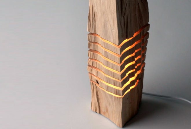 green design, eco design, sustainable design, Paul Foeckler, Split Grain, California Cypress Wood, branch lamps, recycled tree lamp