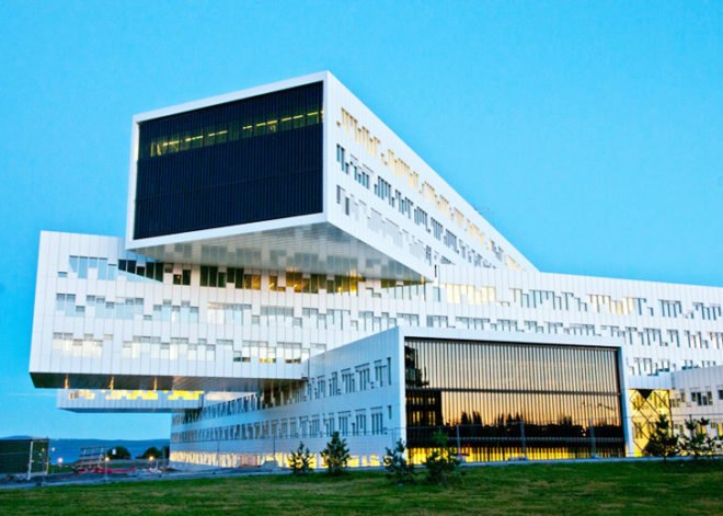Statoil Offices, A-Lab, eco office, prefab office, high performance facade, energy efficient design, norway