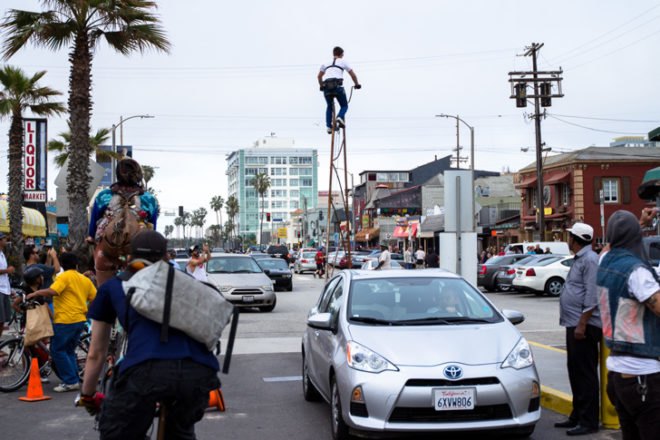 green design, eco design, sustainable design, Richie Trimble, Stoopid Tall, 14.5 foot bike, tall bikes, CicLAvia,, diy bikes, upcycled bicycles, Los Angeles Bike culture