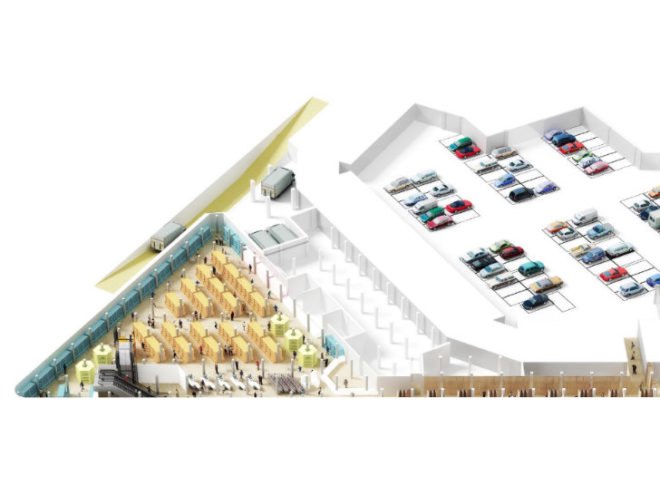 Super Market Sanya Lake Park, NL Architects, green roof, supermarket, super market, grocery store, china