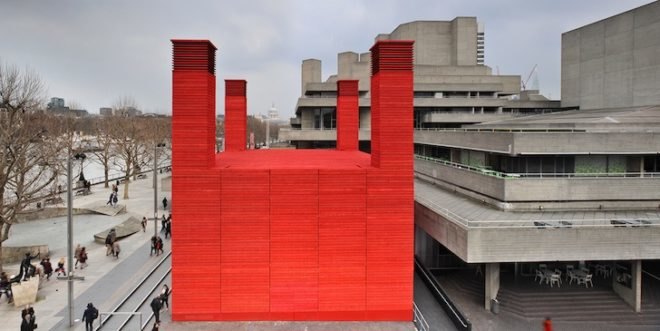 natural materials, recycled materials, recyclable materials, temporary design, London, National Theater, The Shed, Haworth Tompkins, green design, sustainable design, eco-design, National Theater, industrial chic, natural cooling, timber cladding