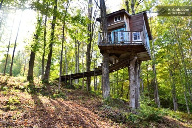 Fern Forest Treehouse, AirBnB, treehouse, treetop, arboreal, tiny houses, small spaces, travel, eco-tourism, lincoln, vermonth, green design, sustainable design, eco-design