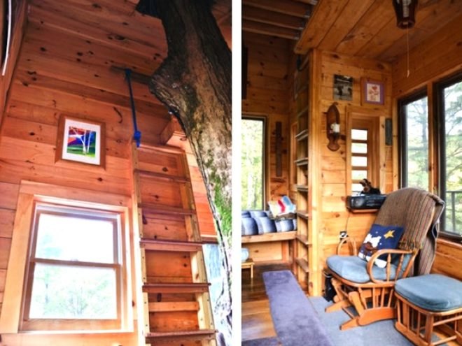 Fern Forest Treehouse, AirBnB, treehouse, treetop, arboreal, tiny houses, small spaces, travel, eco-tourism, lincoln, vermonth, green design, sustainable design, eco-design