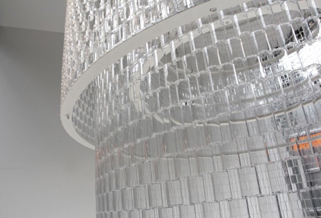 green design, eco design, sustainable design, LEGO chandelier, Tobias Tostesen, LEGOs, Green lighting, upcycled lamps, LED luminaire