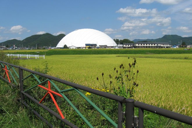 Toyo Ito, Odate Dome, Akita Prefecture, Japan, daylight, Akita Cypress wood, Teflon, snow, monsoon, Air quality, Architecture, Green Materials, energy efficiency, Daylighting,