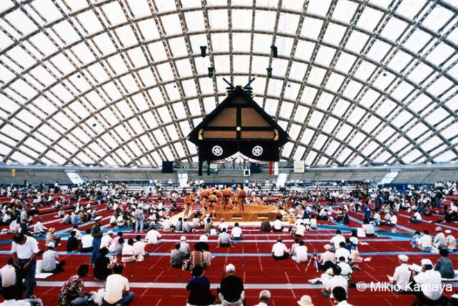 Toyo Ito, Odate Dome, Akita Prefecture, Japan, daylight, Akita Cypress wood, Teflon, snow, monsoon, Air quality, Architecture, Green Materials, energy efficiency, Daylighting,