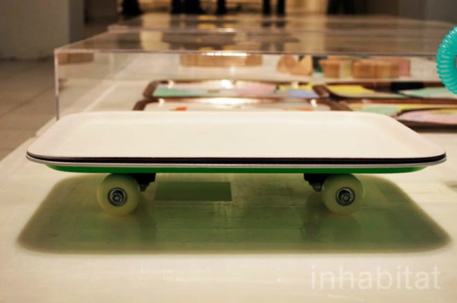 Studio Droog, Milan Furniture Fair 2013, upcycling, food tray, Droog Design, skateboard wheels,