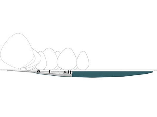 green design, eco design, sustainable design, Vocklabruch, Austria, submerged observation deck, Westpol Landscape Architect, Roland Barthofer, submerged architecture