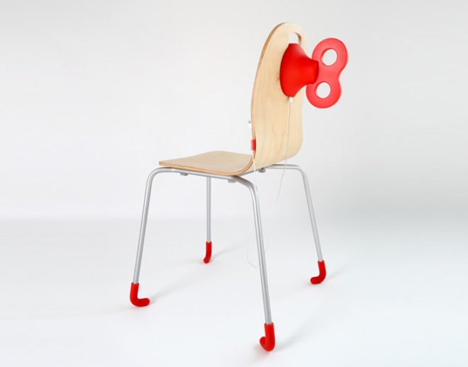 PegaDesign Wind Up Chair, Pega D&E, chair design,Milan International Furniture Fair 2013, Milan Design Fair, interactive design, interactive chair design, Taiwan designers