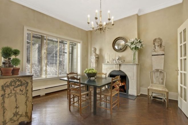 The rooms in this elegant dwelling offer 10'9 ceilings that invite in lots of light and space graciously. Featuring a grand living room and parlor for entertaining, this home captures West Village living with a luxury feel. The home also boasts an original 1838 wood burning fireplace (one of three) for keeping cozy during cold New York nights. The featured grandfathered treehouse rests above a gardening shed and was landscaped and designed by Edwina vonGal-- an East Hampton, New York-based designer who has brilliantly landscaped the gardens of the affluent and currently teaches environmental stewardship in Panama. The private backyard offers an intelligent escape for private dining, relaxing and entertaining in the heart of the city. Also boasting marble baths and a chef's kitchen, coming home to this elegantly designed oasis in a one of Manhattan's prettiest neighborhoods is treat. Other features of the home include central air, a washer and dryer and a storage room in the basement.