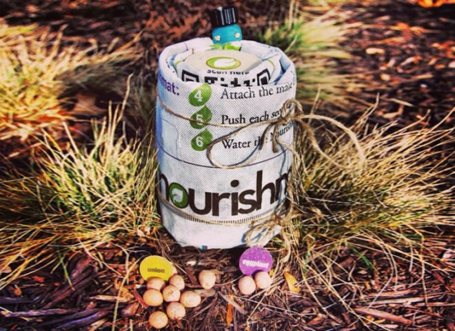 Nourishmat, Earth Starter, sustainable design, green design, gardening, edible garden, botanical, urban farm, drip irrigation, weed barrier, easy gardening, gardening aid