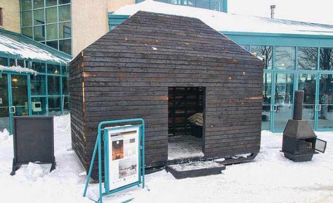 Aamodt Plumb Architects, The River Trail at The Forks, Winnipeg, Manitoba, Smokehouse, Rebecca Howdeshell, The Warming Huts v.2013: An Art + Architecture Competition on Ice, green architecture, sustainable architecture