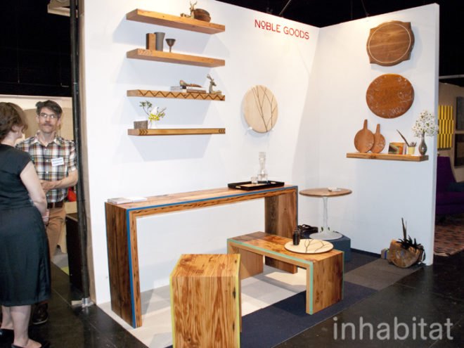 Noble Goods, BKLYN Designs, Brooklyn Designs, Amanda Coen, New York City, Inhabitat, Inhabitat NYC, sustainable design, eco design, green design, reclaimed wood, salvaged wood, salvaged materials, recycled aluminium, recycled materials, industrial design, furniture design, home goods, house ware, West Elm, Brooklyn, Brooklyn Chamber of Commerce, Christopher Moore, Molly FitzSimons, resin, resin inlay, eco resin, FSC certified, FSC wood
