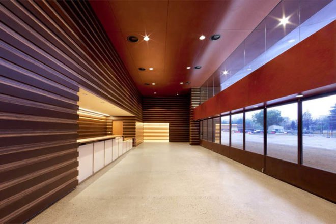 Capella Garcia Arquitectura, green roof, Espai Ridaura, Girona, Spain, thermal solar panels, stage, earth building, natural pigments, cultural activities, multipurpose, Architecture, Eco Tourism, green roof, Green Materials, energy efficiency,