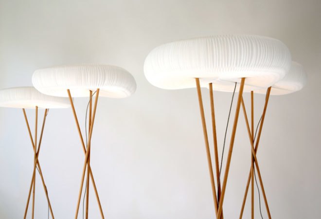 Molo design, Stephanie Forsythe Molo, Todd MacAllen Molo, LED SoftLight lamps, LED lighting, energy-efficient lighting, LED lamps, textile materials, honeycomb-like design, green materials, recyclable materials, LED lights, ICFF International Contemporary Furniture Fair