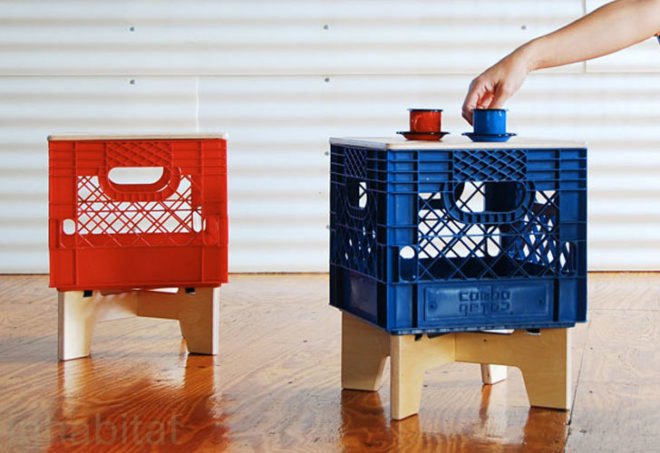 milk crate furniture, upcycled furniture, milk crate storage, milk crate seats, milkcrate chairs, recycled plastic chairs, milk crate seating, Mateo pinto, Carolina Cisneros, xtool, icff new york, international contemporary furniture fair, combo collab, local manufacturing, nyc furniture, sustainable furniture, eco friendly furniture