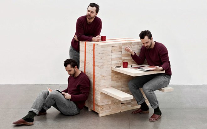 Daniel Svahn, Picnic, reclaimed wood, sustainably sourced wood, green design, sustainable design, green interiors, sustainable interiors, wood table, picnic table, salvaged wood