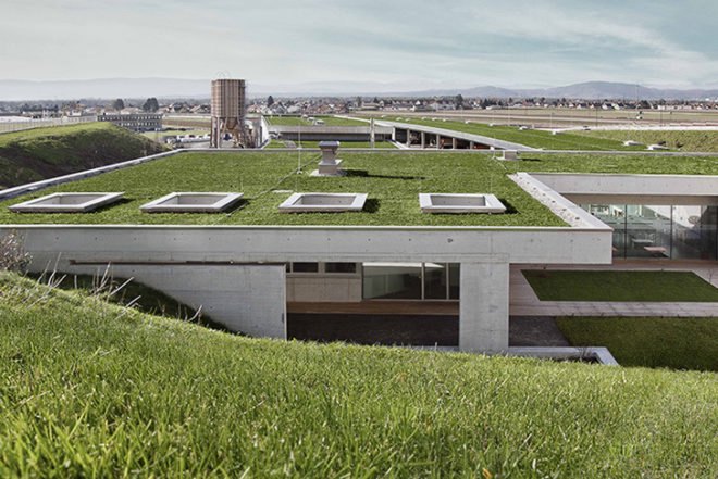 Dietger Wissounig Architekten, Tunnel Monitoring Complex Hausmannstaetten, Architecture, green roof, austria, green wall, concrete