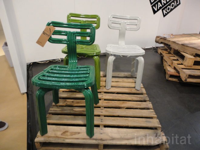 green design, eco design, sustainable design, Dirk Vander Kooij, ICFF, Chubby chairs, recycled refrigerator chairs, 3D printed chairs, Fanuc robot