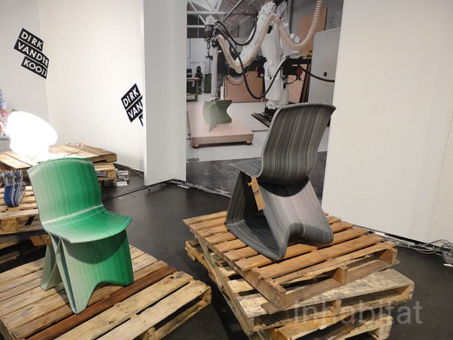 green design, eco design, sustainable design, Dirk Vander Kooij, ICFF, Chubby chairs, recycled refrigerator chairs, 3D printed chairs, Fanuc robot