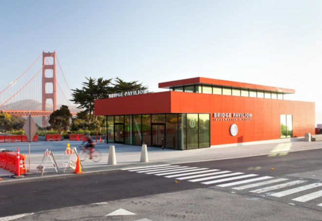 Golden Gate Bridge Pavilion, Jensen Architects, Project Frog, golden gate bridge, prefab construction, golden gate welcome center, golden gate visitor center