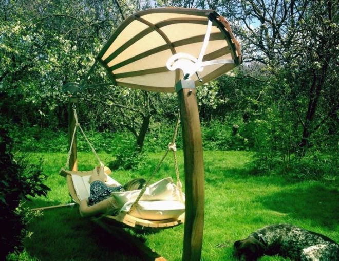 Richard Foxcroft, wood hammock, sustainably sourced wood, wood furniture, green furniture, swing, woodworking, Hertfordshire Hammocks, oak hammock, sustainable design, green design