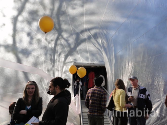 green design, eco design, sustainable design, Ideas City, New Museum, Raumlabor, inflatable pavilion, pop up pavilion, Spacebuster