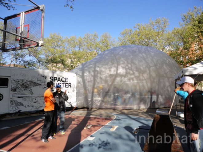 green design, eco design, sustainable design, Ideas City, New Museum, Raumlabor, inflatable pavilion, pop up pavilion, Spacebuster